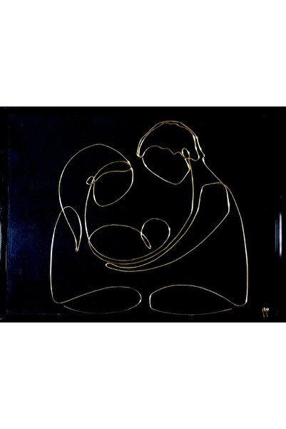 Arta Sarmei Familia, sculptură din sârmă continuă aurie