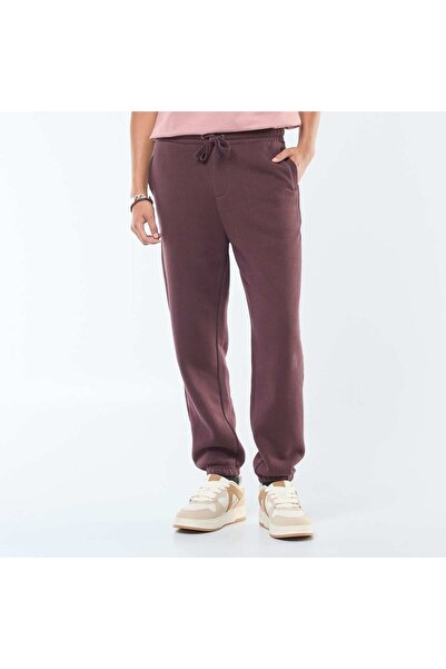KİABİ Plain joggers with drawstrings at the waist PURPLE