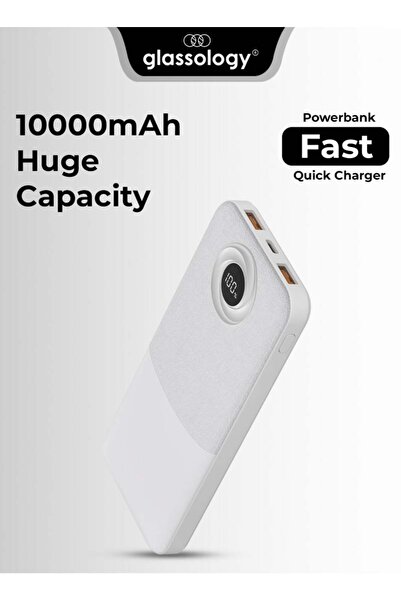 Glassology باور بانك سريع PD20W+22.5W بسعة 10000 مللي أمبير/ساعة - أبيض