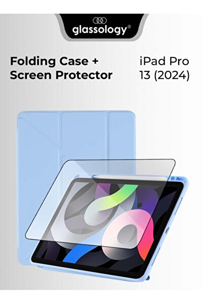 Glassology جراب قابل للطي + SP لجهاز iPad Pro 13 (2024) - حماية زرقاء أنيقة