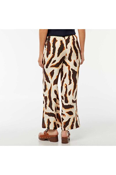 KIABI Splatter print wide-leg trousers BEIGE