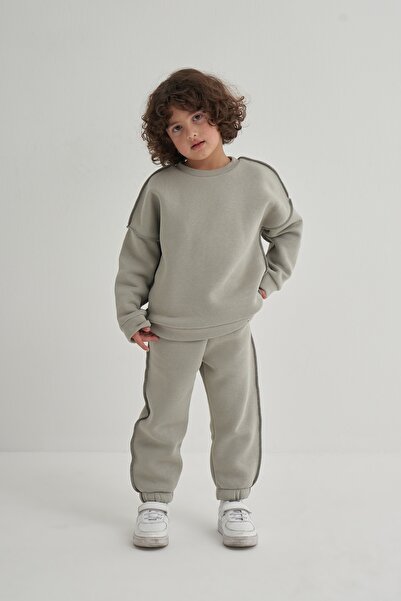 EBU Prive Unisex dečiji set od Postavljeno flisom dela, sivi