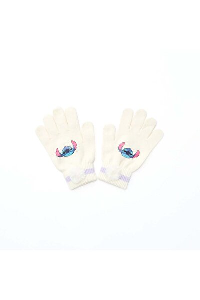 KIABI قفازات مطبوع من ديزني ستيتش باللون الأبيض
