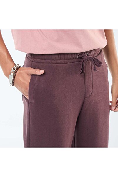 KİABİ Plain joggers with drawstrings at the waist PURPLE