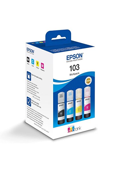 EPSON 103 Ink EcoTank 4-colour Multipack | Black - Magenta - Cyan - Yellow | Large | C13T00S64A