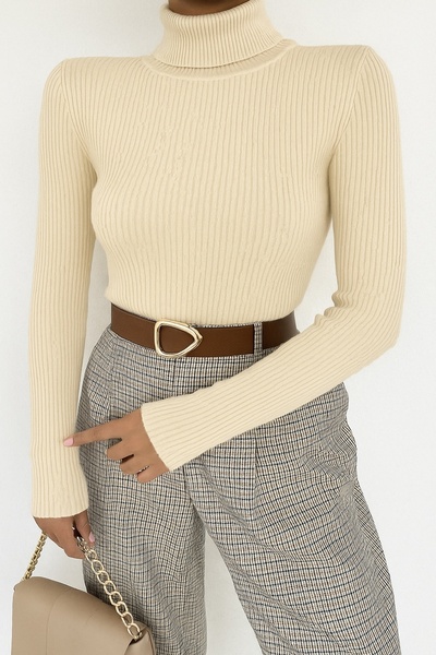 Noi Belis Basic Turtleneck Wicking Knitted Sweater Aw25Kz0061