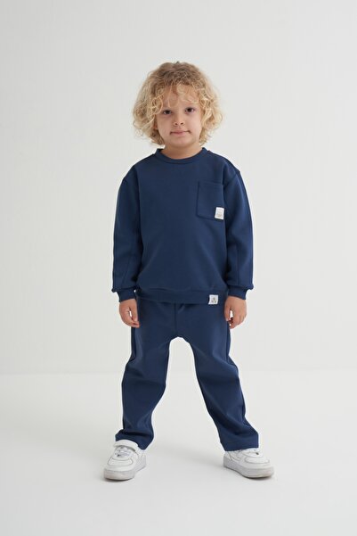 EBU Prive Унісекс дитячий інтерлок двокомпонентний комплект синій