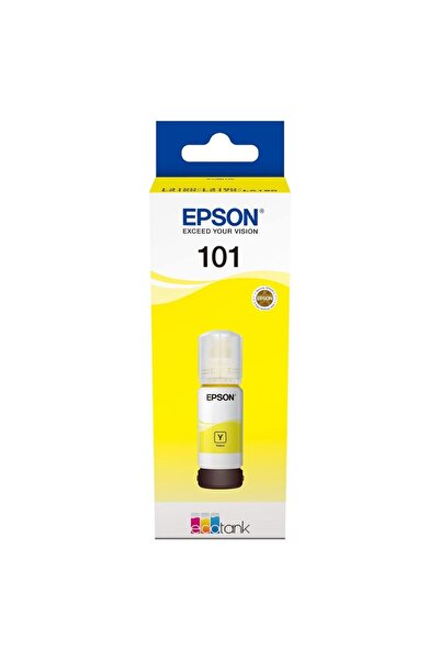 EPSON زجاجة حبر إيكوتانك ١٠١ | حبر أصفر لإعادة تعبئة الطابعات | ٧٠ مل | C13T03V44A