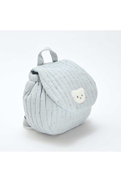 KIABI Printed cotton gauze backpack BLUE