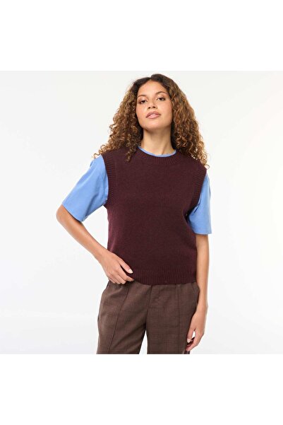 KIABI Knitted gilet RED