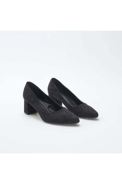 KIABI حذاء من جلد السويد بكعب مربع أسود