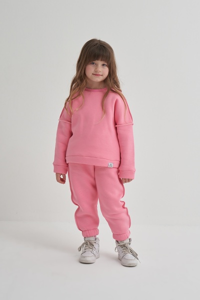 EBU Prive Двокомпонентний комплект з флісовою підкладкою для дівчаток, рожевий