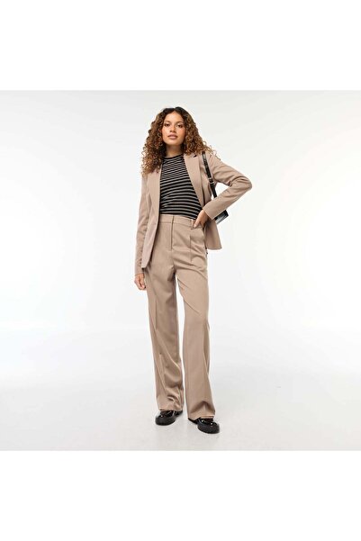 KIABI Wide-leg tailored trousers BEIGE