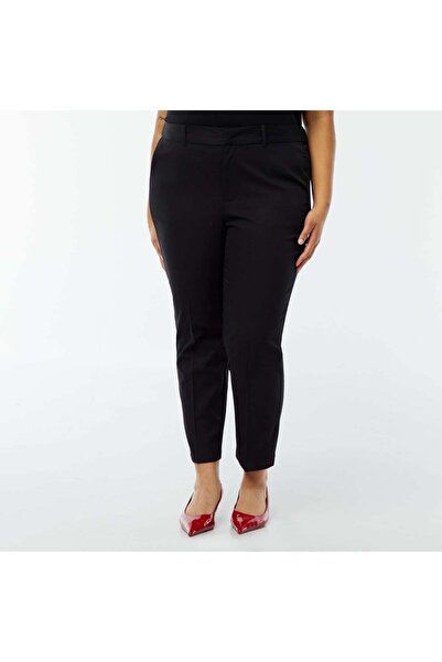 KIABI Cigarette trousers with zip and hook fastening BLACK
