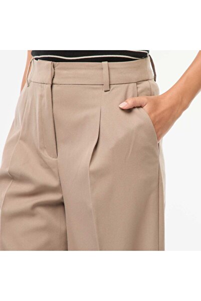 KIABI Wide-leg tailored trousers BEIGE