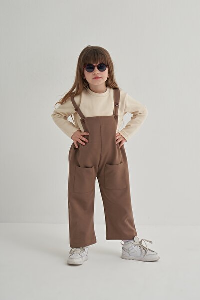 EBU Prive Unisex Children's Interlock Salopet Brown