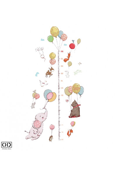 ORIGINAL DEALS Αυτοκόλλητο μεζούρα για παιδιά - Μπαλόνια ηλίου και άγρια ζώα,...