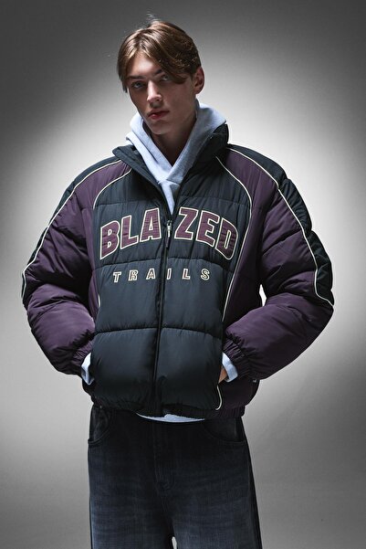 Bershka Baskılı şişme ceket