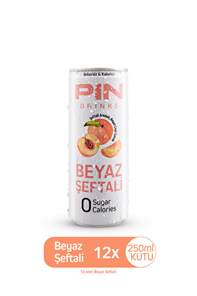 Pin Beyaz Şeftali Beyaz Çaylı Özel Seri - Şekersiz & Kalorisiz 250ml X 12 Adet Ice Tea