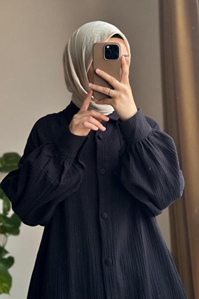 ANDE Kloş Müslin Ferace-Siyah