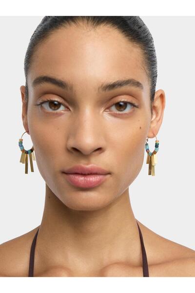 PARFOIS Taşlı ve Çubuklu Halka Küpe