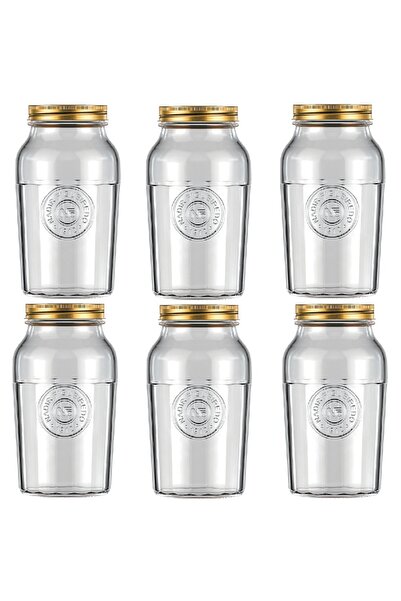 NADİR Set of 6 Americano Vintage jars 1l, 10.5xh17.5cm
