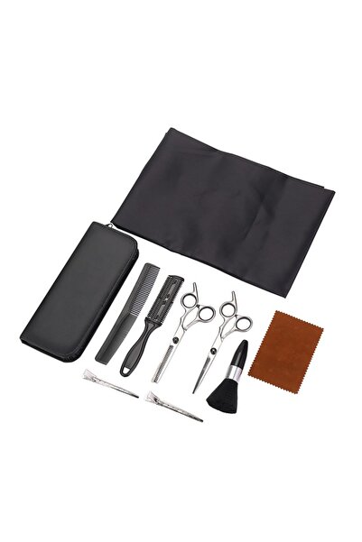 Lawazim مجموعة أدوات الحلاقة - مجموعة قص شعر احترافية مع مقص، ومقص، وأمشاط، وعباءة، وحقيبة