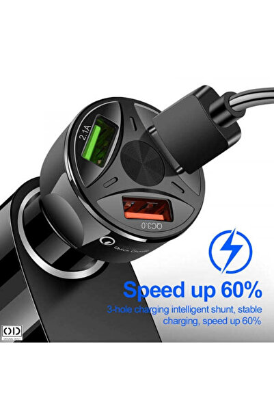 ORIGINAL DEALS Intelligent Car Charger with 3 USB 3.0 Ports Fast Charge Multiple Protections for Safety and Fast Ch