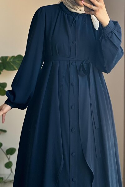 ANDE Kat Detaylı Ferace-Lacivert