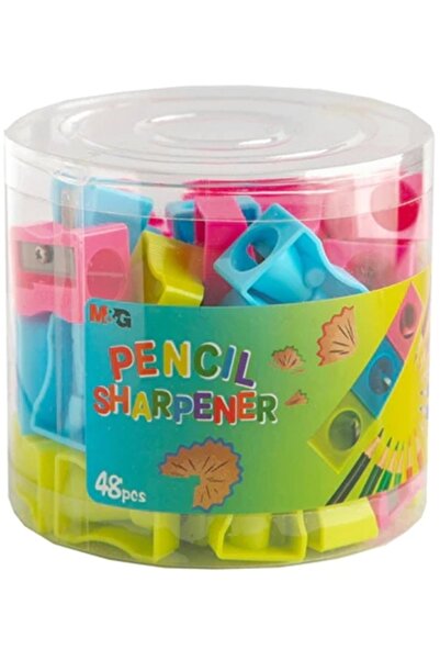 M&G Ascutitoare simpla de plastic cu o gaura, 48 buc/set, diverse culori,