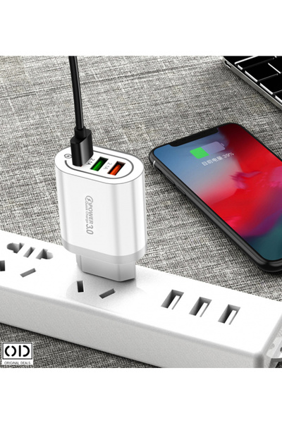 Qualcomm Fast Charge Charger with 3 USB Ports and Multiple Protections, 3.0