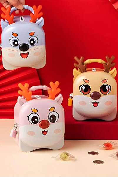 TeknoClass Sevimli Geyik Kumbara Metal Kumbara Hediyelik Eşya Bozuk Para Kutu...