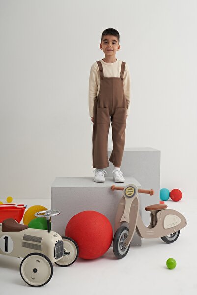 EBU Prive Unisex Children's Interlock Salopet Brown