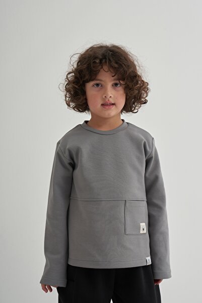 EBU Prive Unisex Kids Interlock Sweat Gray