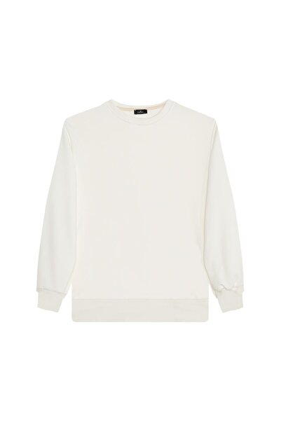 Tudors Unisex 3-pack Φούτερ με λαιμόκοψη σε λευκό-πλακάκι-γκρι χρώμα, βαμβακερή επένδυση από φλις