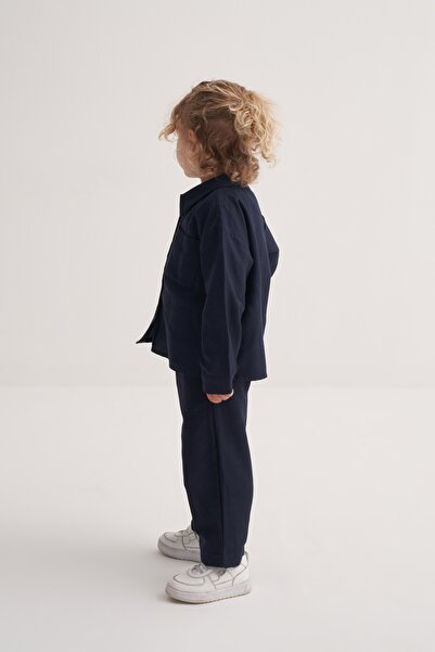 EBU Prive Унісекс дитяча сорочка з бавовняної тканини, синя