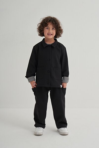 EBU Prive Унісекс дитячі штани з боковими кишенями, чорні