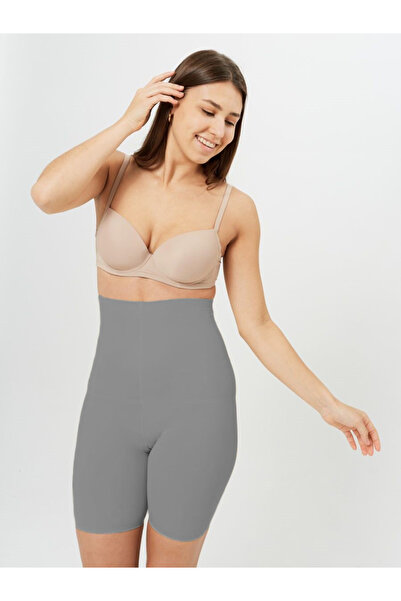 MİSTİRİK Porfy Model Laser Cut 5 Zone Fitted Extra Tight Corset Gray Color096