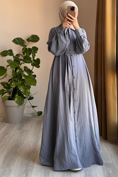 ANDE Kloş Müslin Ferace-Gri