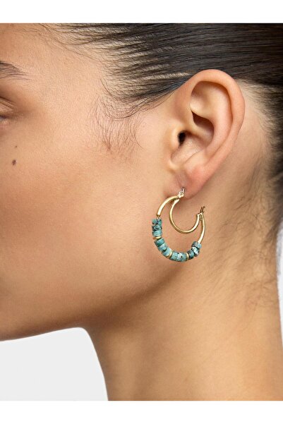 PARFOIS Taşlı Orta Boy Halka Küpe