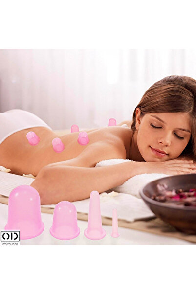 Original Deals RO Set de 4 cupe de masaj cu vid, roz, oferte originale