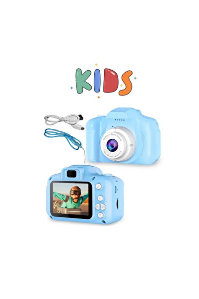 Dijital Fotoğraf Makinesi Çocuk Mini 1080p Pembe ve Mavi renk seçenekleriyle
