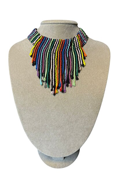 Uretti - قلادة أوزليم 9422 3960 مصنوعة يدويًا بخرز رملي مزخرف بحواف مزركشة