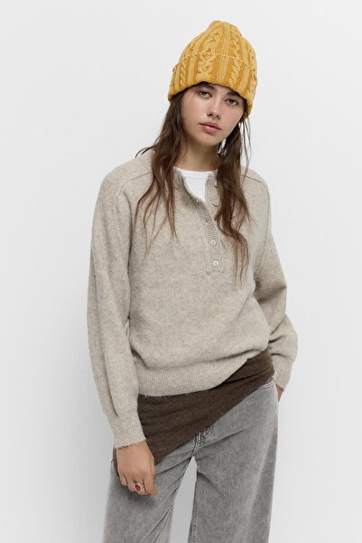 Pull & Bear Dikişli düğmeli kazak
