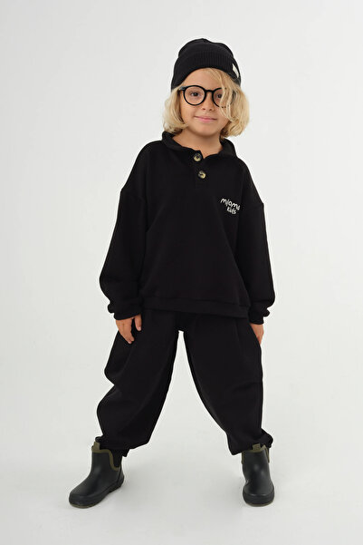 Mioma Kids Pile Detaylı Pantolon Siyah