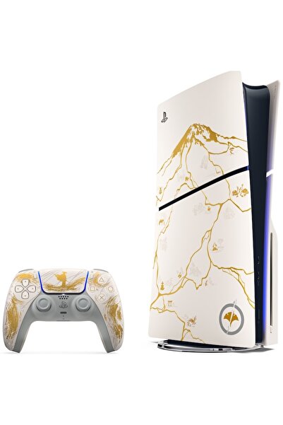 Sony Consolă PlayStation 5 (PS5) Slim, SSD de 1 TB, șasiu D, ediție limitată Ghost of Yōtei Gold