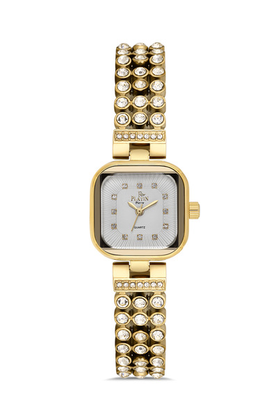 Platin Pierre Pl-1178La-B1 Stone Minimal Square Women's Wristwatch