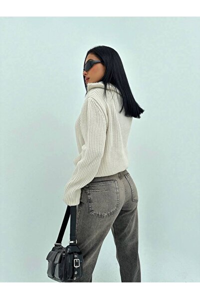 HerTon Açık Mavi Desenli Geniş Paça Jean