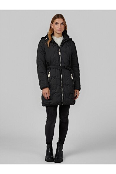 SETTY KOOP Women's Long Quilted Winter Coat with Hood – Warm Puffer Jacket with Adjustable Waist geacă damă