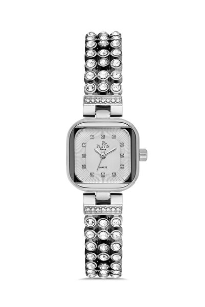 Platin Pierre Hds-Pl-1178La-A1 Stone Minimal Square Women's Wristwatch